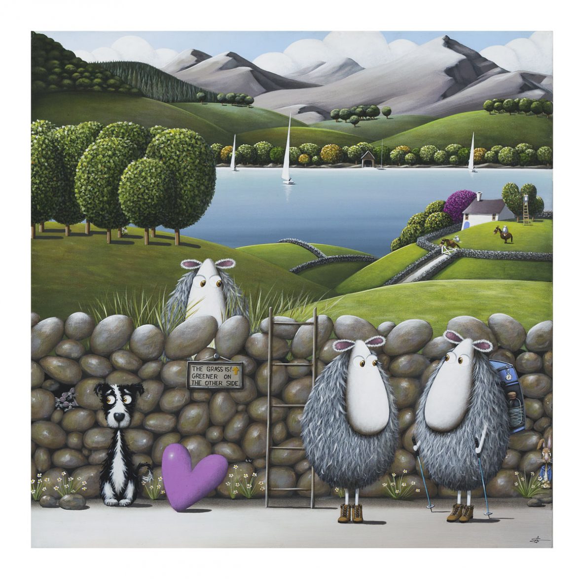 The grass is! greener on the other side Simon Clarke Art